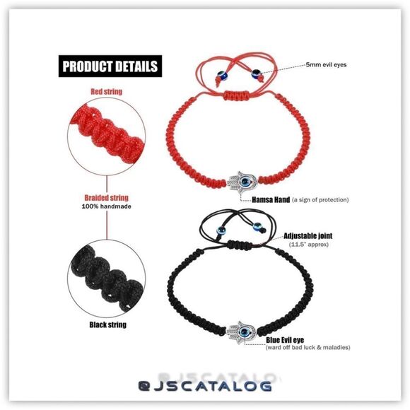 🧿 Evil Eye Braided Adjustable Handmade Bracelets - Picture 3 of 4